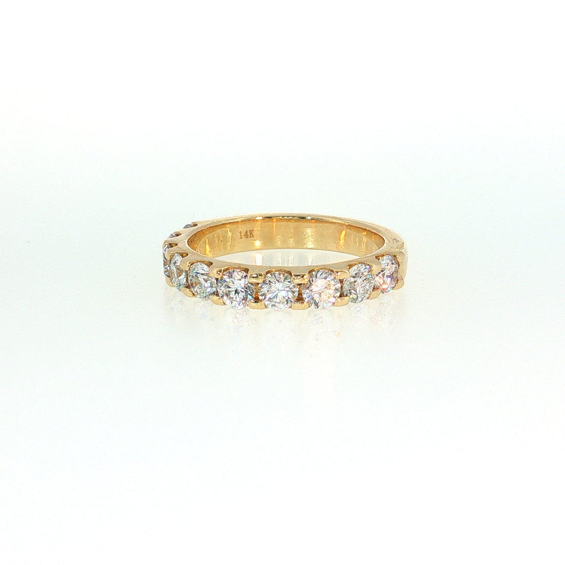14K Gold | 1.52Cttw Half Eternity Yellow Gold Lab Diamond Wedding Band
