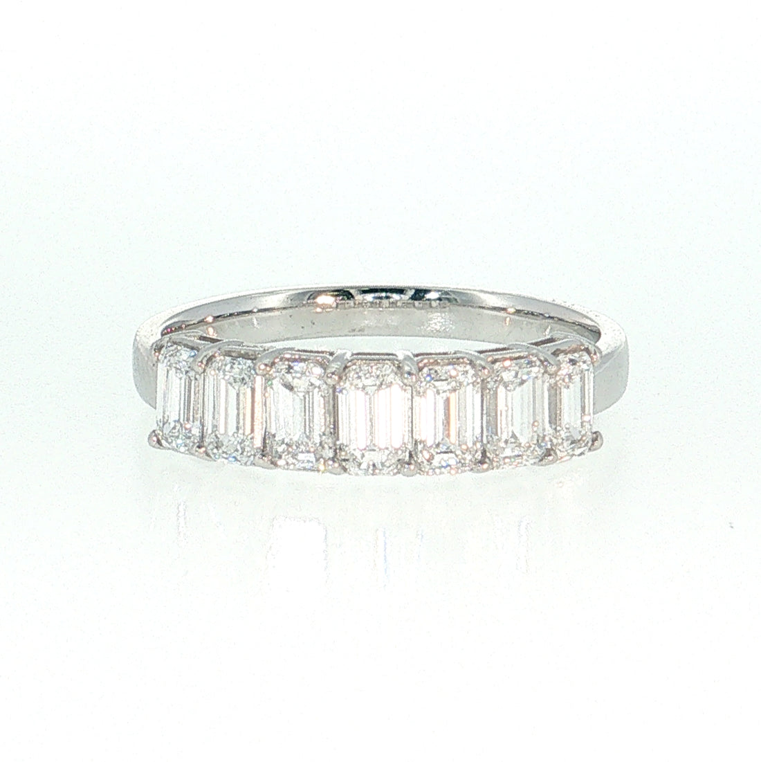 14K Gold | WG 1.249cttw Emerald Lab Diamond Wedding/Anniversary Band