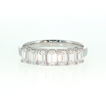 14K Gold | WG 1.249cttw Emerald Lab Diamond Wedding/Anniversary Band