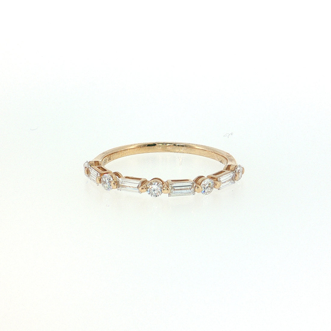 14K Gold | YG .445cttw Baguette/Round Lab Diamond Wedding/Anniversary Band