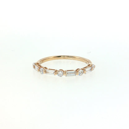 14K Gold | YG .445cttw Baguette/Round Lab Diamond Wedding/Anniversary Band