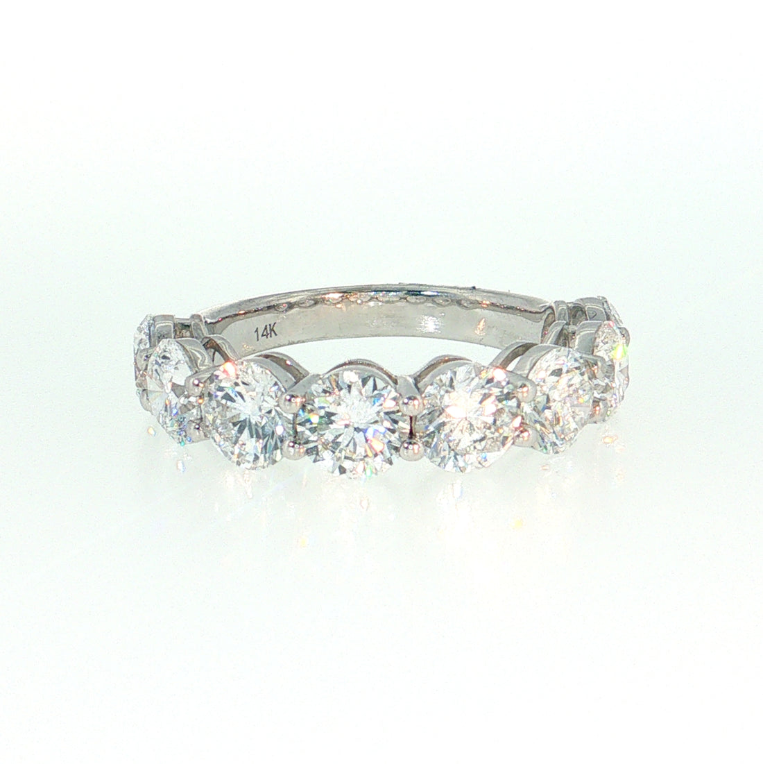 14K Gold | WG Round 8 stone 4.15cttw Lab Diamond Wedding/Anniversary Band