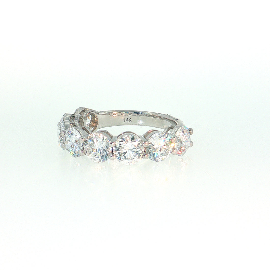 14K Gold | WG Round 8 stone 4.15cttw Lab Diamond Wedding/Anniversary Band
