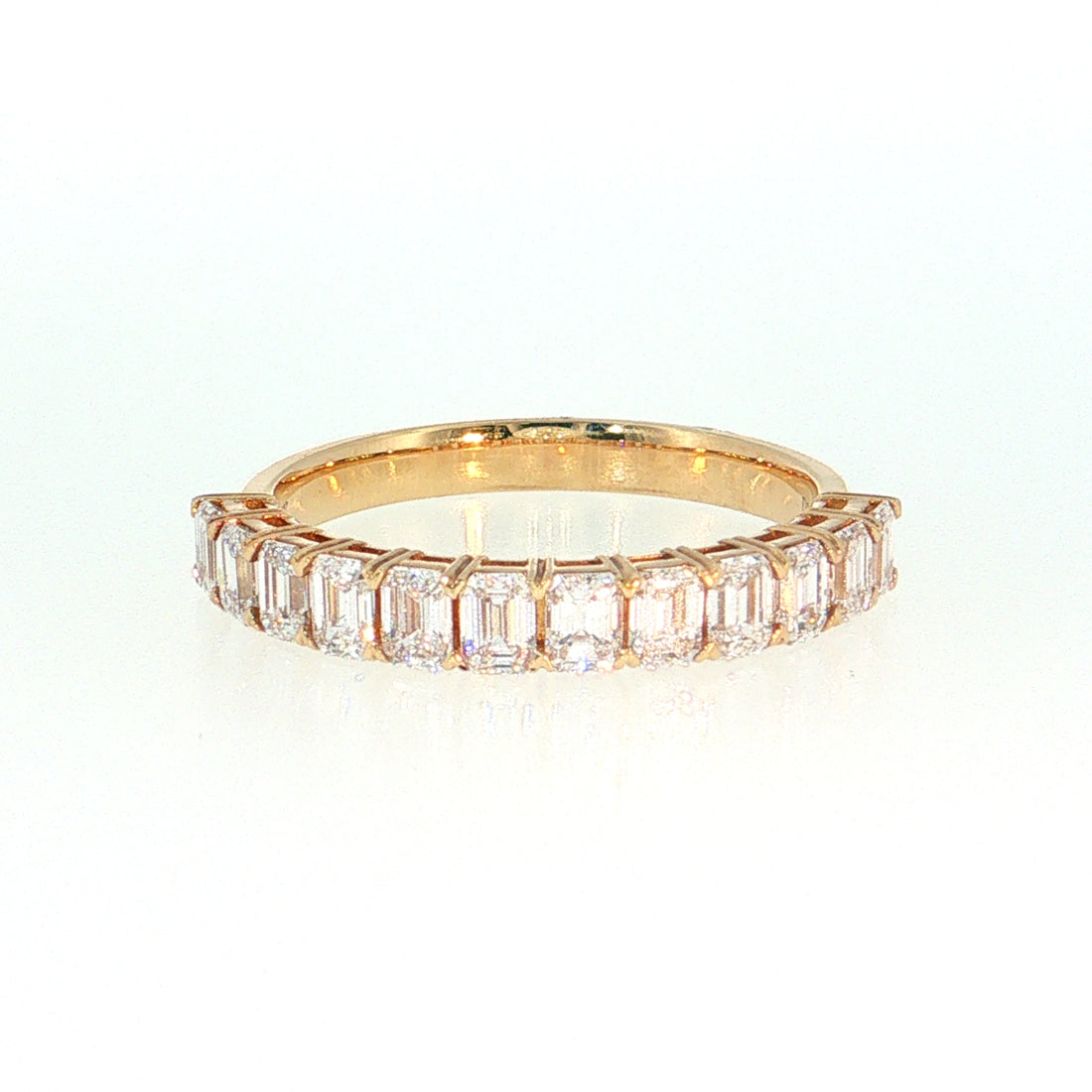 14K Gold | YG 1.207cttw Emerald Lab Diamond Wedding/Anniversary Band