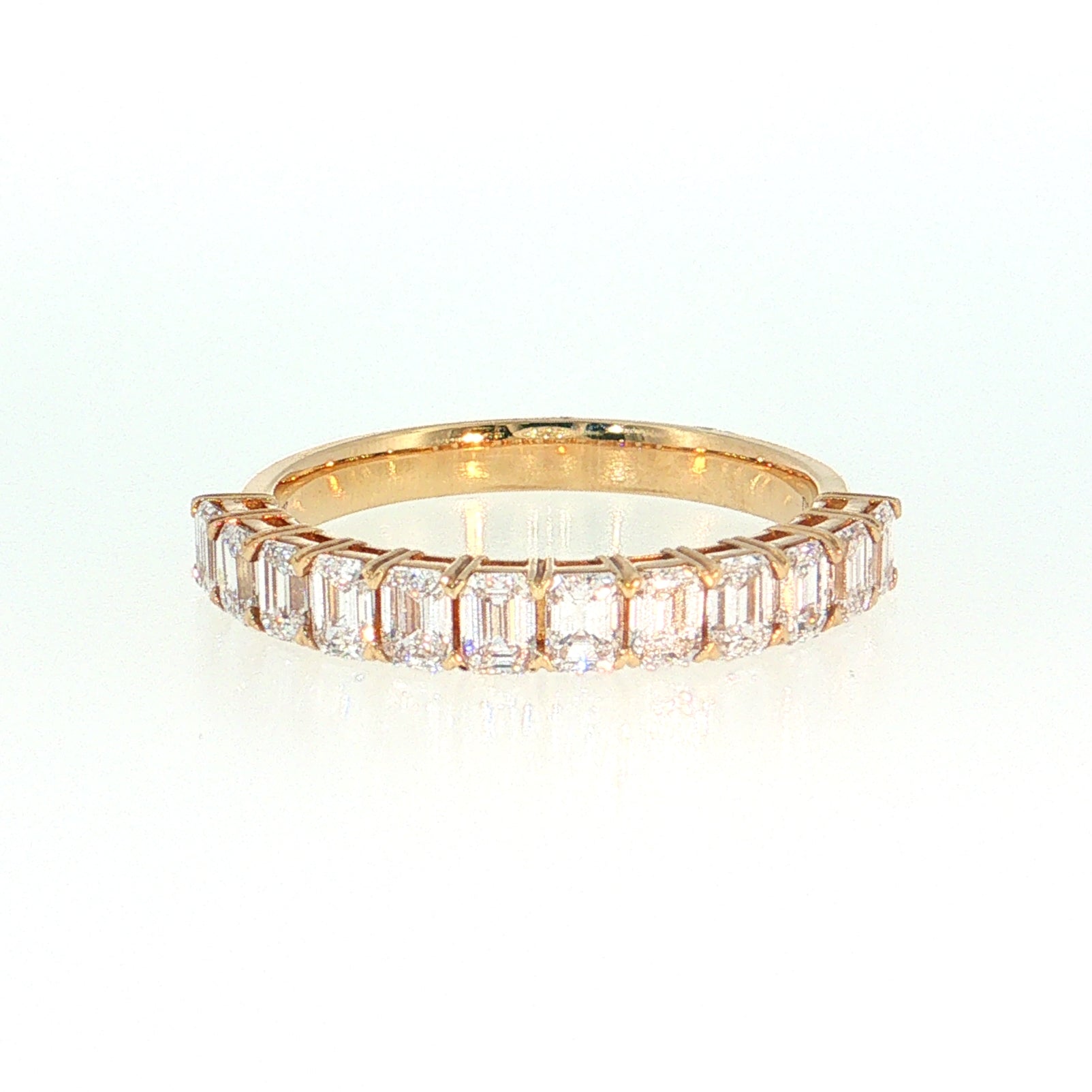 14K Gold | YG 1.207cttw Emerald Lab Diamond Wedding/Anniversary Band