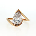 14K Gold | Yellow Gold 2.10CT Pear Half Bezel Bypass Engagement Ring