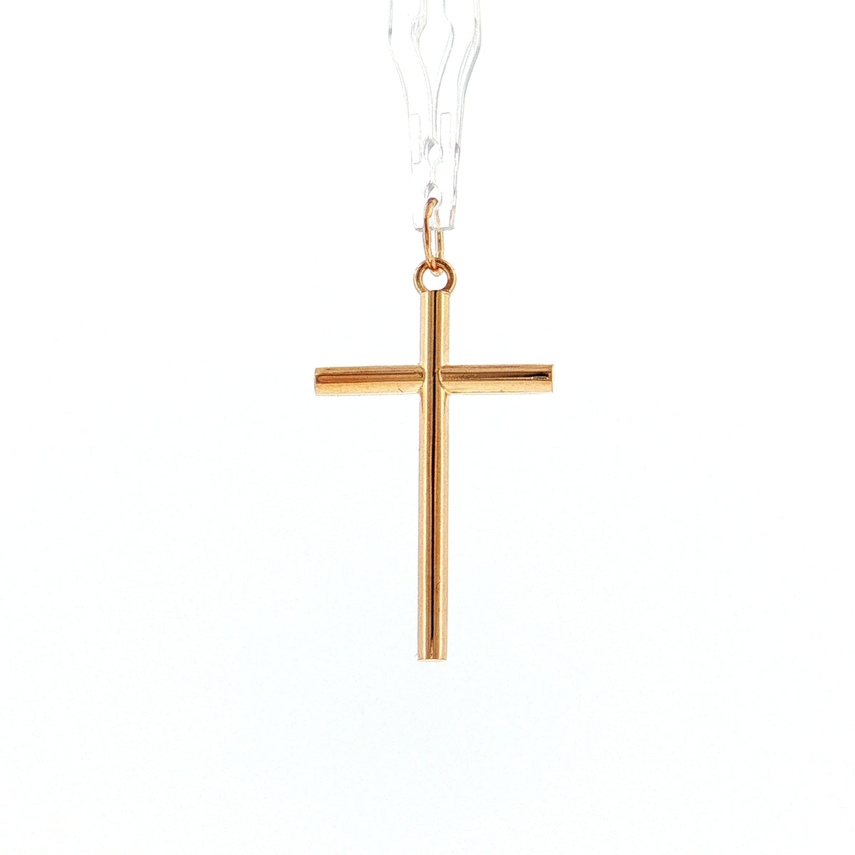 Large 19.2K Portuguese Gold | Plain Polished Hollow Cross Without Jesus Charm Pendant