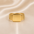 Large Square Signet Ring 19.2k Portuguese Gold Unisex