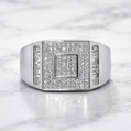 Sterling Silver | Square CZ Plain Band Ring