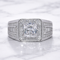 Sterling Silver | Square CZ Pave Men's Ring