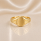 Medium Oval Grooved Detail Signet Ring Unisex 19.2k Portuguese Gold
