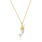 Ocean | Deep Blue 14K Gold Mermaid Necklace with Diamonds Tail