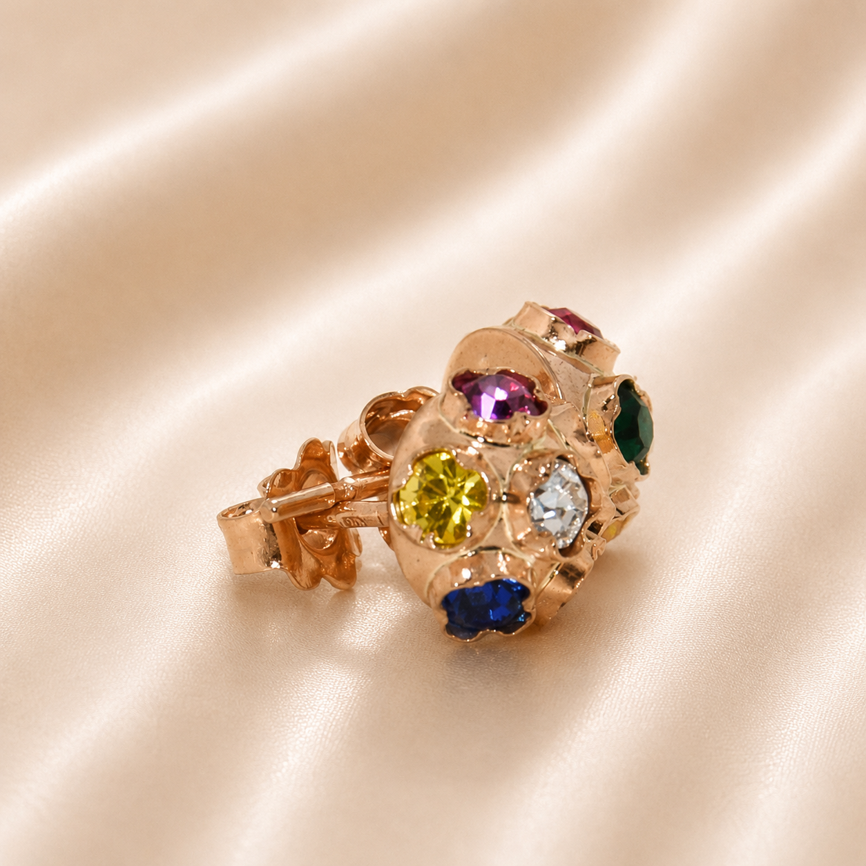 19.2K Portuguese Gold | Half Mina Multicolored Studs