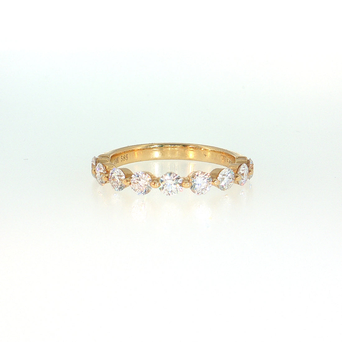 14K Gold | .99ct Natural Diamond Half Eternity Wedding Band