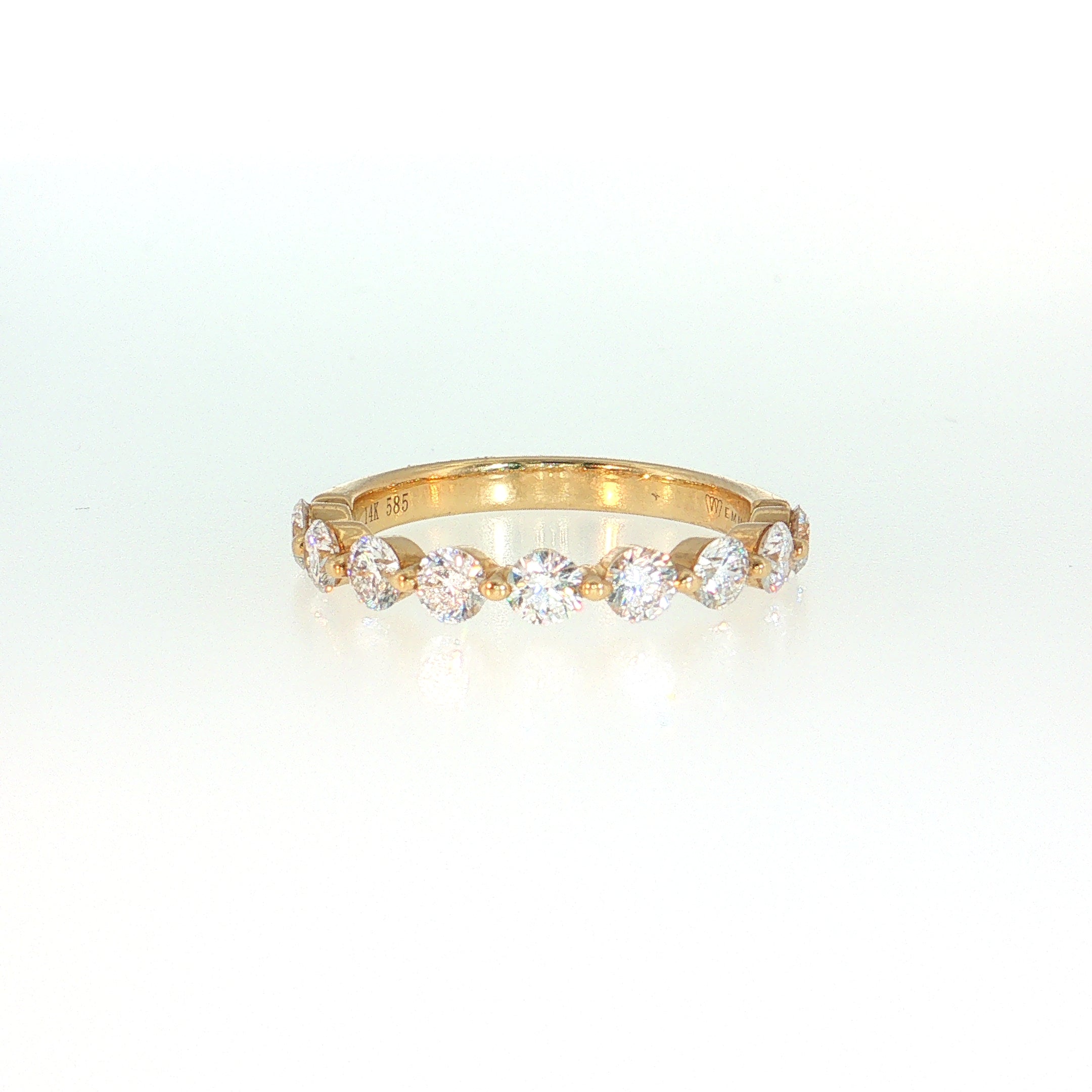 14K Gold | .99ct Natural Diamond Half Eternity Wedding Band