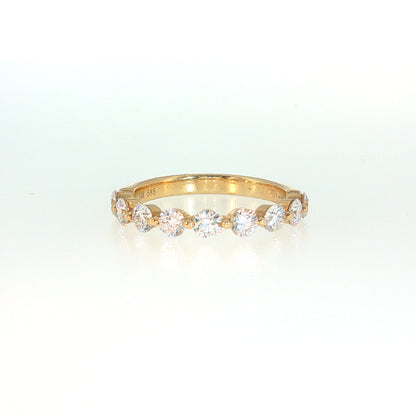 14K Gold | .99ct Natural Diamond Half Eternity Wedding Band