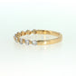 14K Gold | .49ct Natural Diamond Round Half Eternity Band Shared Prong Wedding Band
