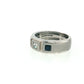 14K Gold | WG .17ct Natural Diamond with Sapphire Band