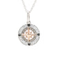 Ocean | Deep Blue Sterling Silver White Crystal Compass mini Necklace