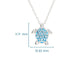 Ocean | Deep Blue Sterling Silver Aqua Crystal Turtle Mini Necklace