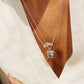 Ocean | Deep Blue Silver Aqua Swarovski Crystal Turtle and Baby Necklace Rose Plated