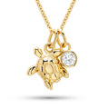 Ocean | Deep Blue 14K Gold Lab Diamond Mini Turtle Necklace