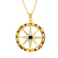 Ocean | Deep Blue 14K Gold Lab Diamond & Sapphire Compass Bold Necklace