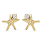 Ocean | Deep Blue 14K Lab Diamond Mini Starfish Stud Earrings
