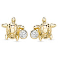 Ocean | Deep Blue Lab Diamond Mini Turtle Stud Earrings