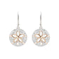 Ocean | Deep Blue Silver White Swarovski Crystal Sand Dollar Drop Earrings Rose Plate