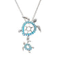 Ocean | Deep Blue Sterling Silver Aqua Crystal Turtle Necklace