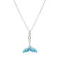 Ocean | Deep Blue Sterling Silver Aqua Crystal Whale Tail mini necklace