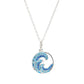 Ocean | Deep Blue Sterling Silver Blue Crystal Wave mini necklace