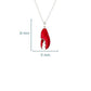 Red lobster claw pendant necklace on a silver chain, shown with dimension lines indicating 31 mm height and 11 mm width on a white background.