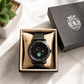 Official Licensed Portuguese Football | SCP-0005 Sporting CP Soccer Watch Black Leather Strap
