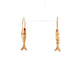 19.2K Portuguese Gold | Flexible Sardine Fish with Red Eyes Dangling Earrings