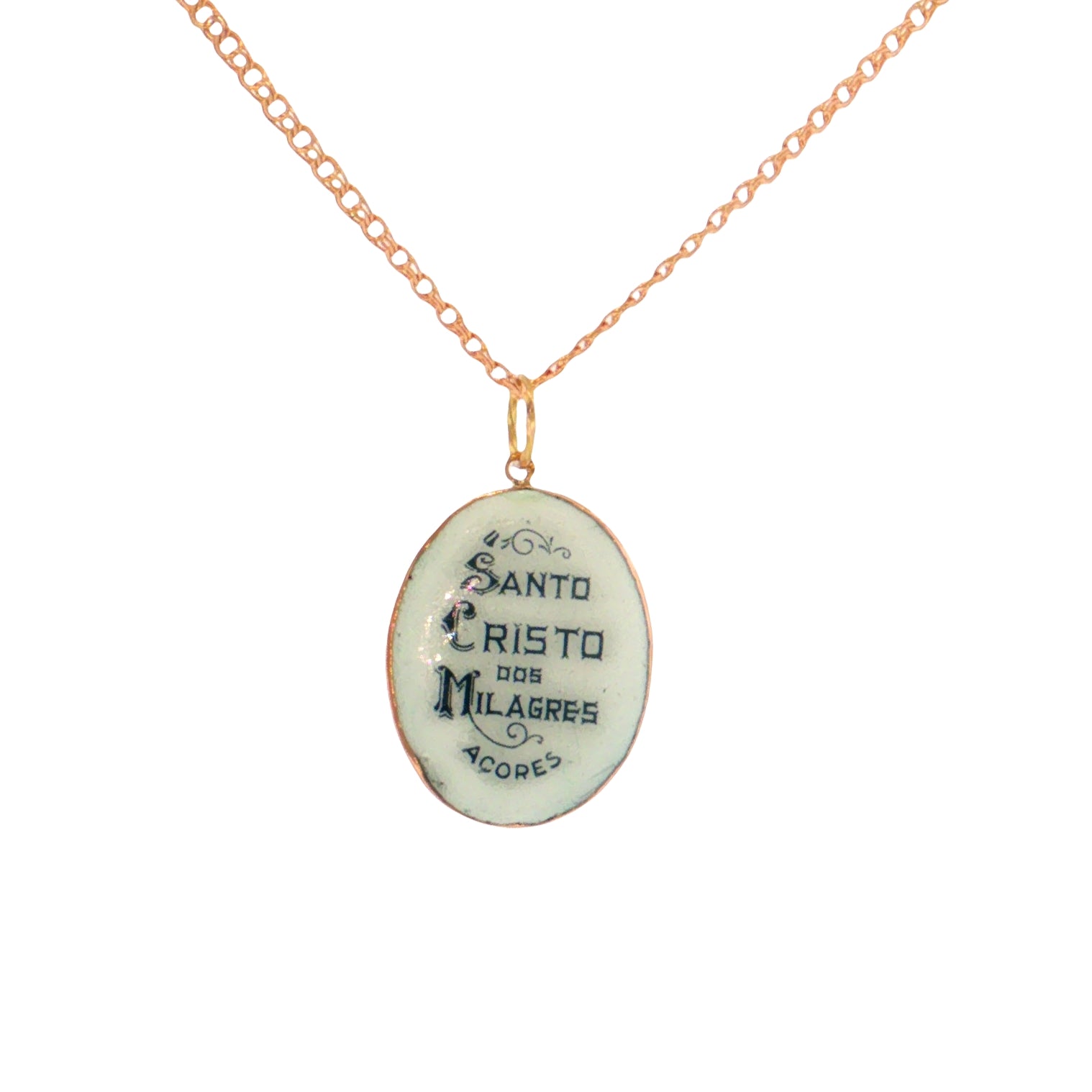 Porcelain Plain Bezel Santo Cristo 19.2k Portuguese gold