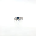 14K Gold | White Gold Bridal Set with 1.8cttw Round Diamonds & .30cttw Sapphires
