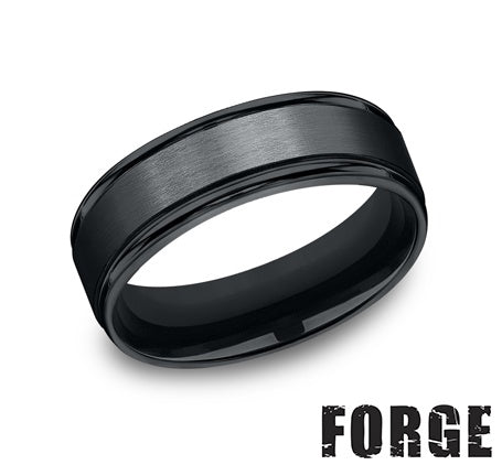 Benchmark RECF7702SBKCC10 mens size 10 black cobalt chrome wedding band