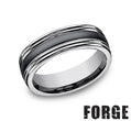 Benchmark RECF77863CMTG mens two tone tungsten wedding band brushed finish