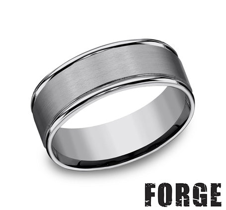 Benchmark RECF7802STG10 mens size 10 two tone cobalt chrome wedding band