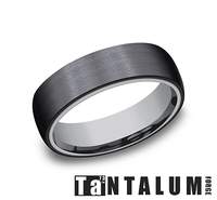 Benchmark | Men’s 8mm Black Titanium & Tantalum Wedding Band – Comfort Fit Ring (Size 10) CF126561BKTGTA10