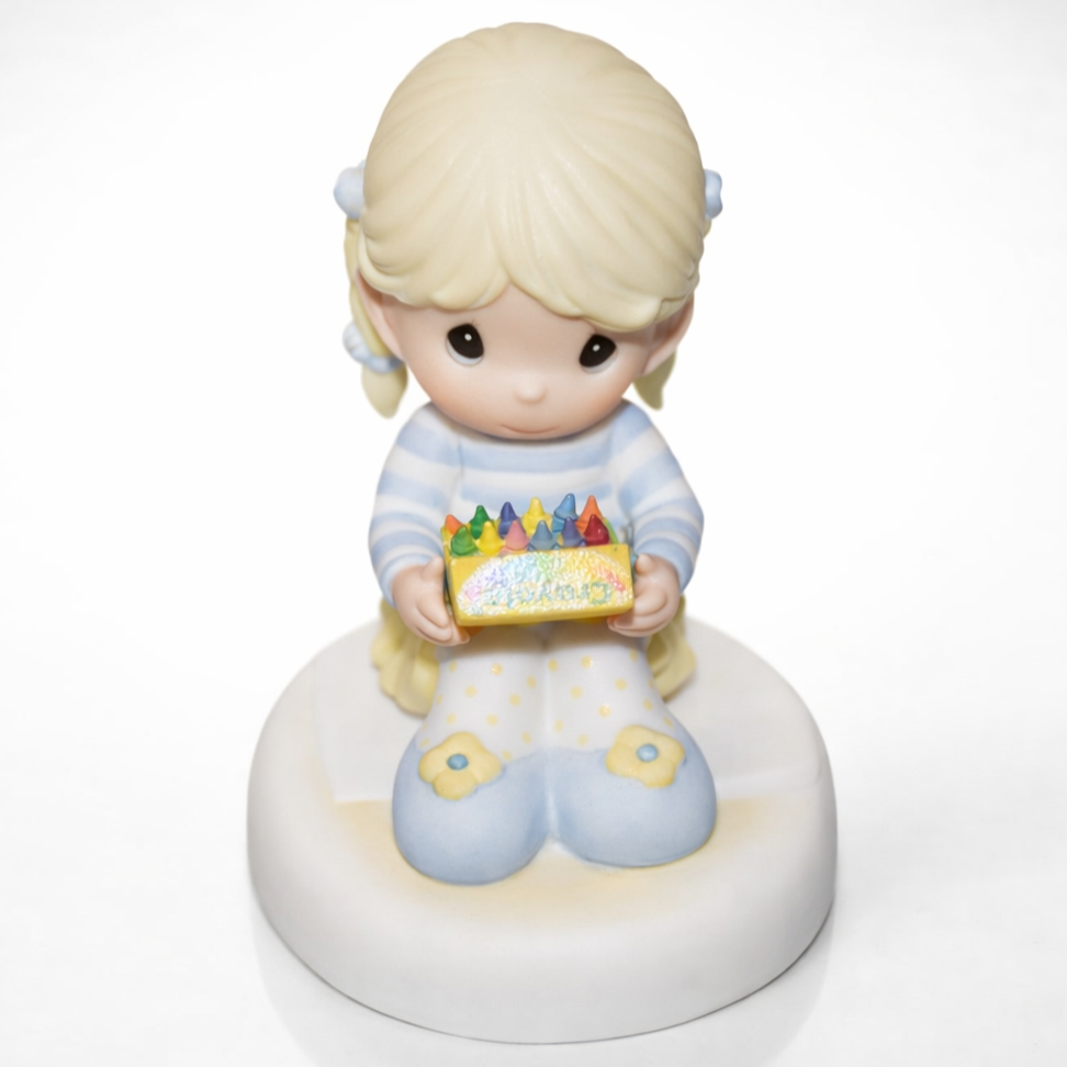 Precious Moments |  I Love You Crayola Girl Porcelain Figurine