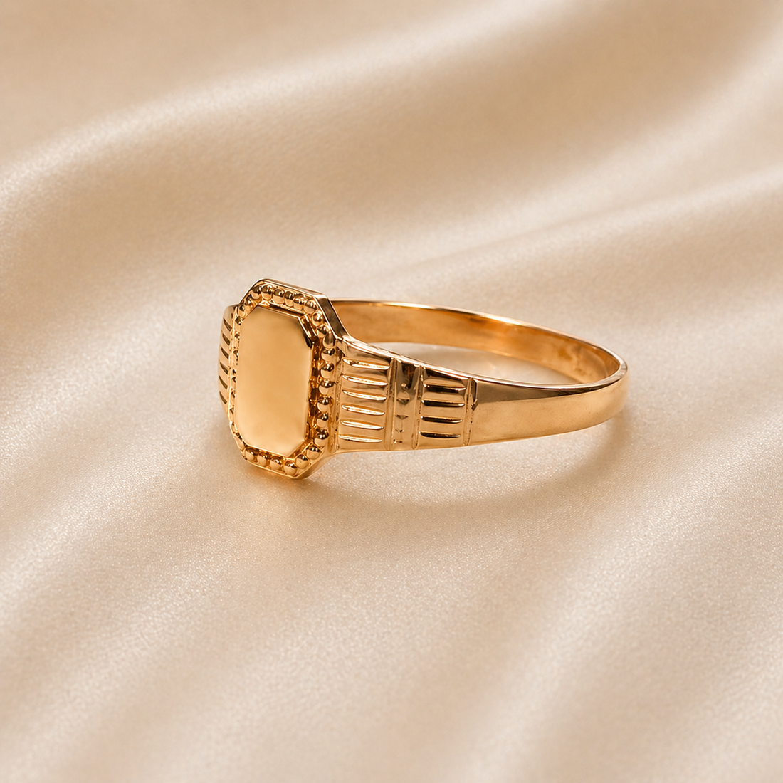 19.2K Portuguese Gold | Vintage Art Deco Gold Signet Ring Retro Vintage Ring