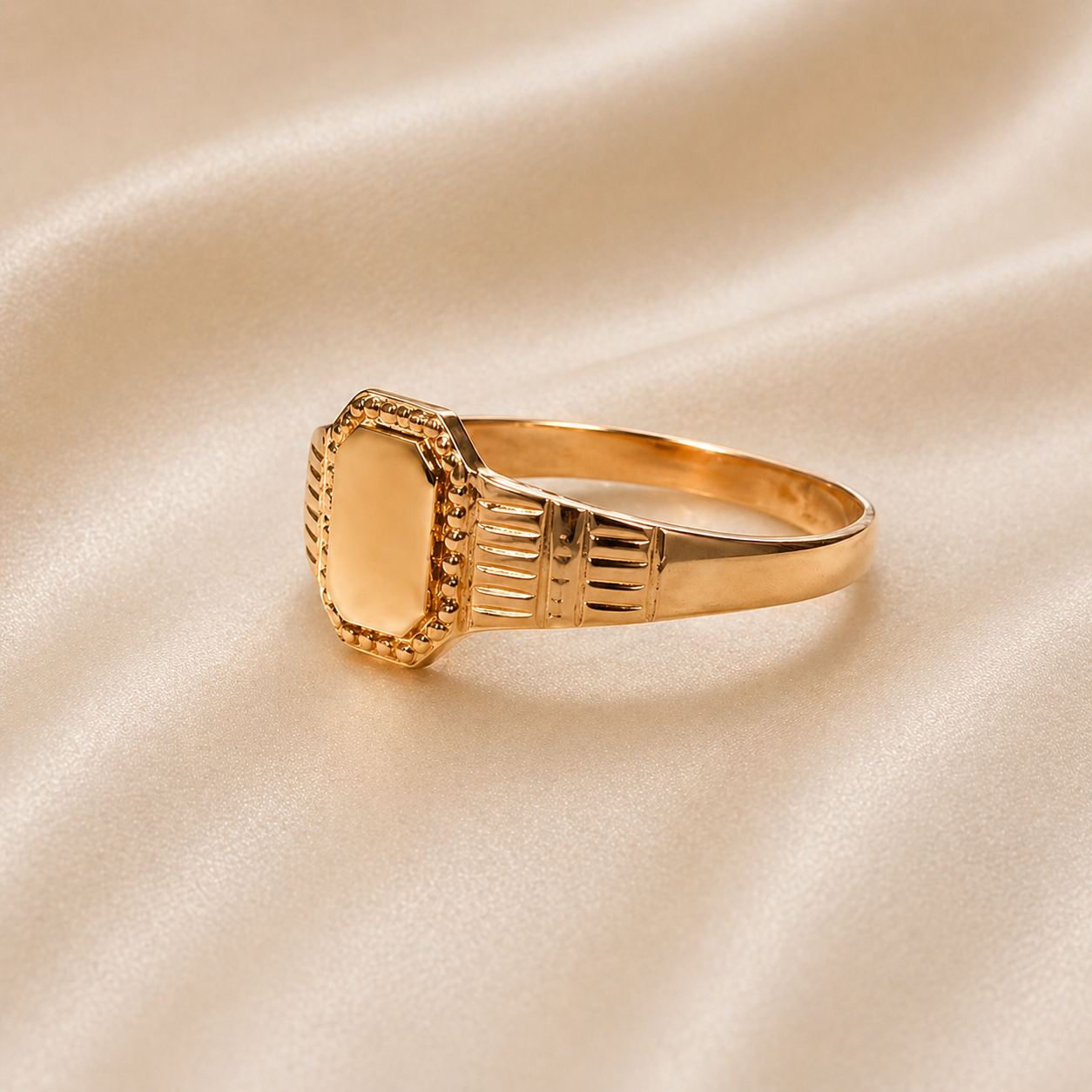 19.2K Portuguese Gold | Vintage Art Deco Gold Signet Ring Retro Vintage Ring