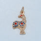 Rooster Charm (Galo de Barcelos) Pendant 19.2K Portuguese Gold Small Blue 