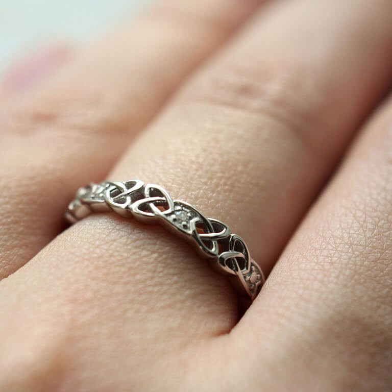 ShanOre | Sterling Silver Diamond Set Celtic Knot Ring