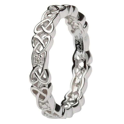 ShanOre | Sterling Silver Diamond Set Celtic Knot Ring