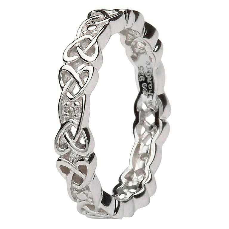 ShanOre | Sterling Silver Diamond Set Celtic Knot Ring