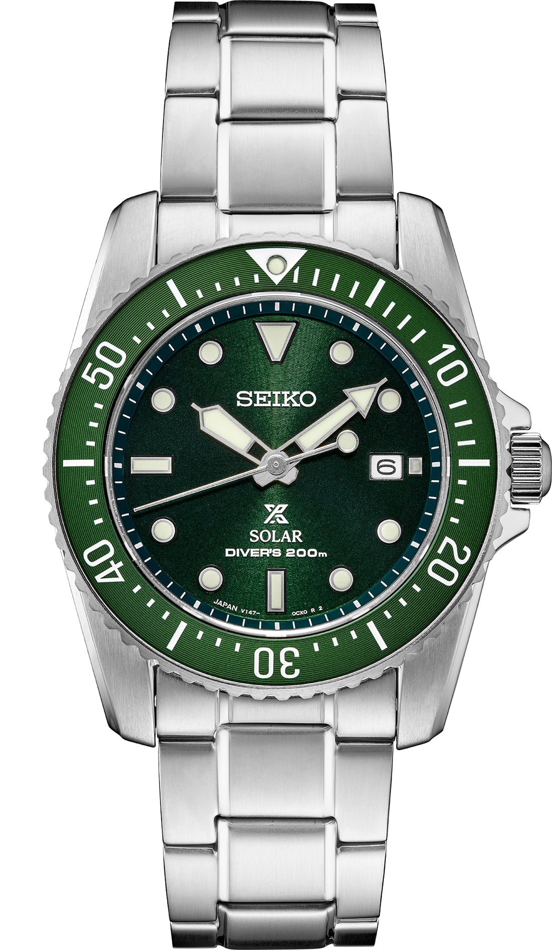 Seiko | SNE583 Prospex Men's Solar Stainless Steel Green Divers 200m Watch